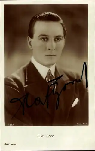 Ak Schauspieler Olaf Fjord, Portrait, Autogramm