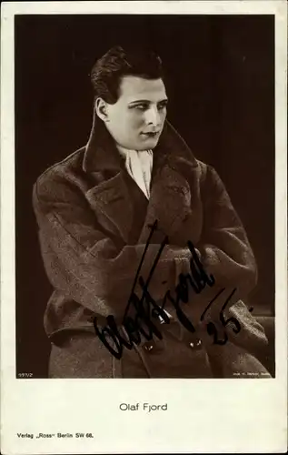 Ak Schauspieler Olaf Fjord, Portrait, Autogramm