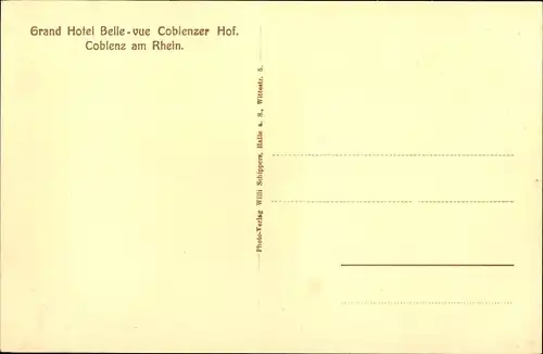 Ak Koblenz am Rhein, Grand Hotel Belle vue Coblenzer Hof