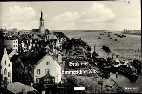 Leporello Ak Emmerich am Niederrhein, Rheinansicht, Panorama, Dampfer