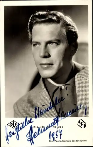 Ak Schauspieler Helmuth Schneider, Portrait, Ännchen von Tharau, Autogramm