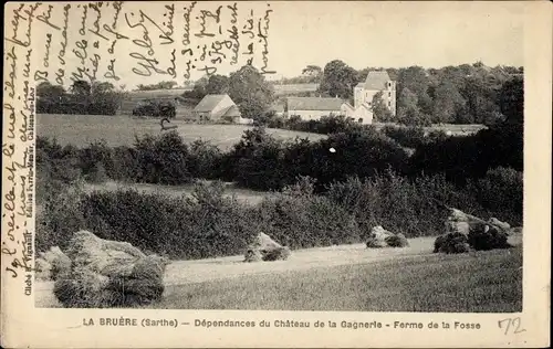 Ak La Bruère Sarthe, Nebengebäude des Château de la Gagnerie, Ferme de la Fosse