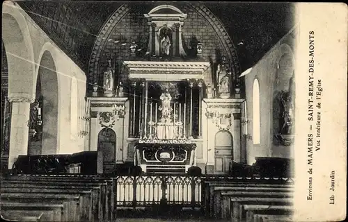 Ak Mamers Sarthe, Innenansicht der Kirche