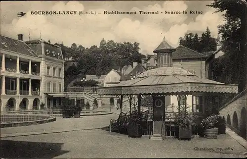 Ak Bourbon Lancy Saône et Loire, Thermaleinrichtung, Source la Reine