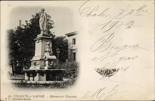 Ak Chalon sur Saone Saone et Loire, Denkmal Thevenin