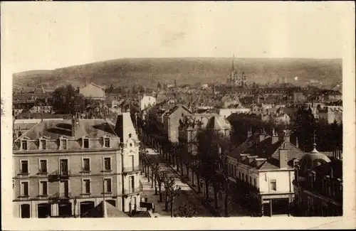 Ak Autun Saône-et-Loire, Teilansicht und Avenue de la Gare