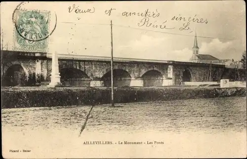 Ak Aillevillers Haute Saône, Das Denkmal, Die Brücken