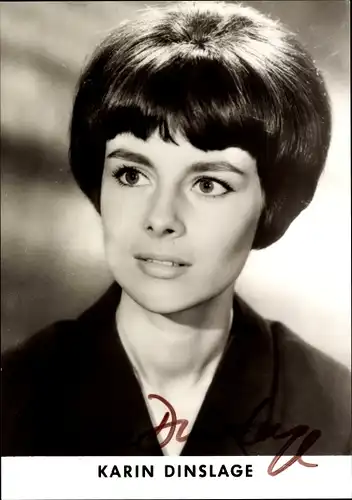 Ak Schauspielerin Karin Dinslage, Portrait, Autogramm