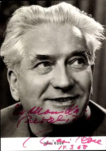 Ak Schauspieler Willi Rose, Portrait, Autogramm