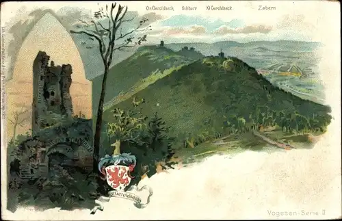 Litho Saverne Zabern Bas Rhin, Groß Geroldseck, Burg