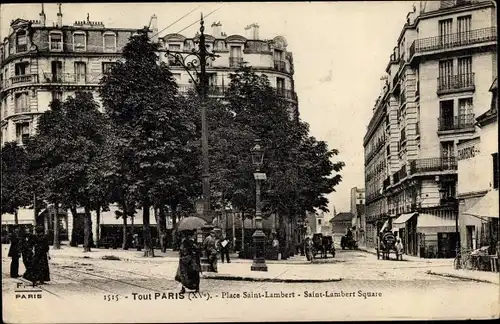 Ak Paris XV., Place Saint Lambert