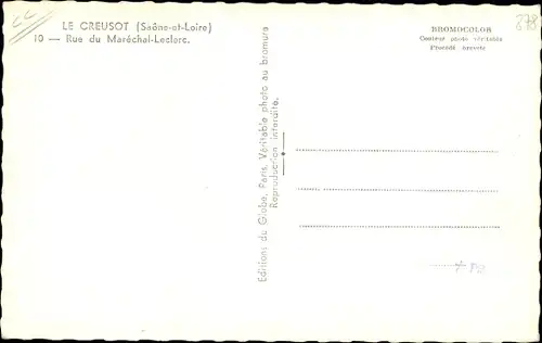 Ak Le Creusot Saône et Loire, Rue du Maréchal Leclerc