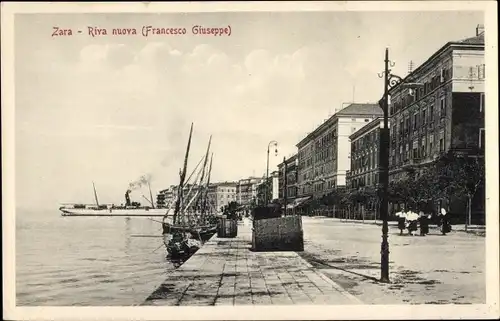 Ak Zadar Zara Kroatien, Riva nuova, Francesco Giuseppe