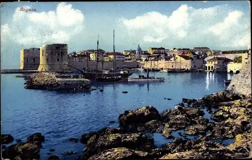 Ak Ragusa Dubrovnik Kroatien, Stadtansicht, Photochromie Purger 10162