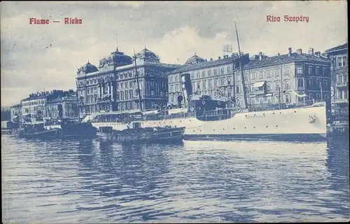 Ak Rijeka Fiume Kroatien, Rova Szapary, Dampfer Pannonia