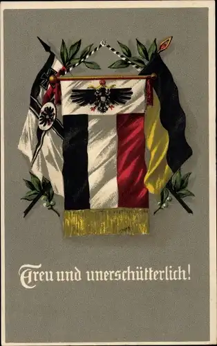 Ak Zweibund, Patriotik Kaiserreich, Österreich, Treu und unerschütterlich