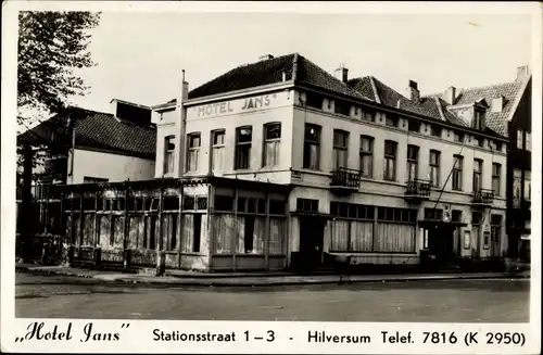 Ak Hilversum Nordholland Niederlande, Hotel Jans, Stationsstraat 1-3