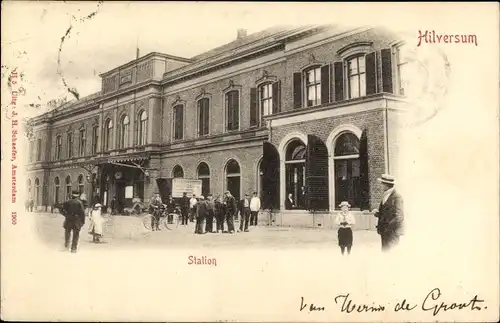 Ak Hilversum Nordholland Niederlande, Station