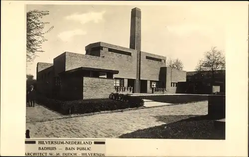 Ak Hilversum Nordholland, Badhuis
