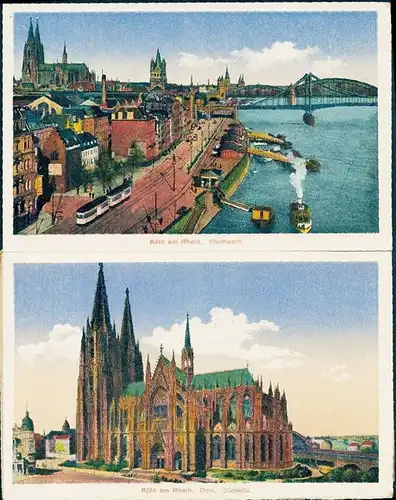 16 alte Ak Köln am Rhein im Sammelheft, diverse Ansichten