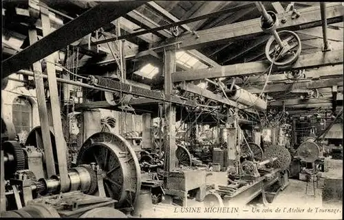 12 alte Ak Fabrik Reifenhersteller Michelin, diverse Ansichten