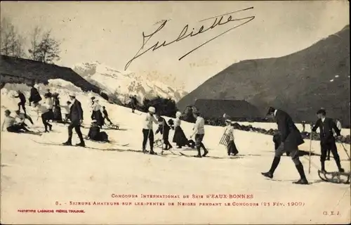 Ak Eaux Bonnes Pyrénées Atlantiques, Concours International de Skis 1909, Skieurs Amateurs