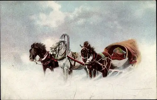 Ak Russisches Schlittengespann, Troika
