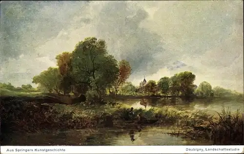 Künstler Ak Daubigny, Landschaftsstudie, Springers Kunstgeschichte