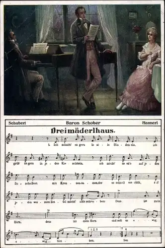 Lied Künstler Ak Vogt, Ernst, Schubert, Hannerl, Baron Schober, Dreimäderlhaus