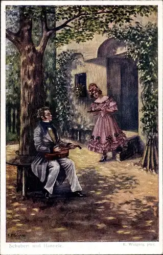 Künstler Ak Weigang, Österr. Komponist Franz Schubert, Hannele