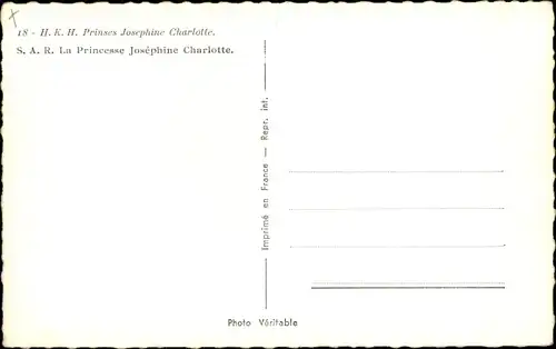 Ak Prinzessin Josephine Charlotte, Adel Belgien, Portrait