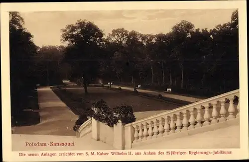 Ak Potsdam, Sanssouci,  neue Anlagen err. von Kaiser Wilhelm II., Treppe