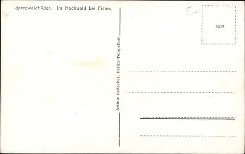 Ak Leipe Lübbenau im Spreewald, Im Hochwald bei Eiche, weidende Kühe, Spreewaldkahn, Spaziergänger