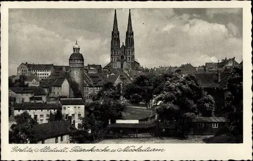 Ak Görlitz in der Lausitz, Altstadt, Peterskirche, Nikolaiturm