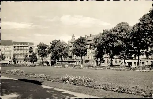 Ak Görlitz in der Lausitz, Blick auf den Karl Marx Platz, Parkanlage