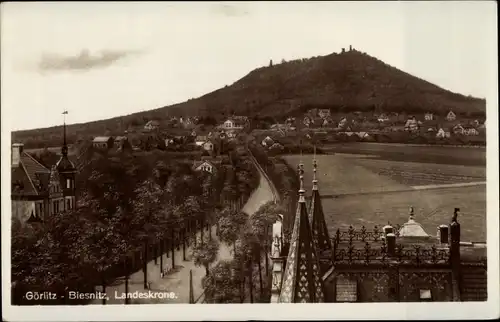 Ak Biesnitz Görlitz in der Lausitz, Blick zur Landeskrone