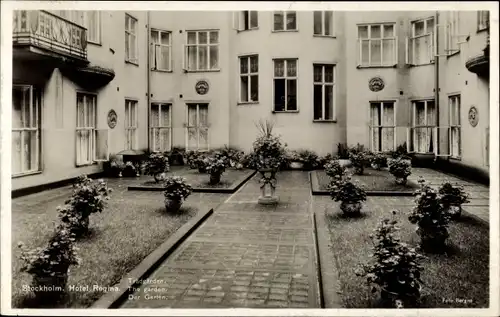 Ak Stockholm Schweden, Hotel Regina, Garten