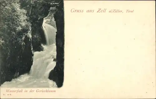 Ak Zell am Ziller in Tirol, Wasserfall in der Gerlosklamm