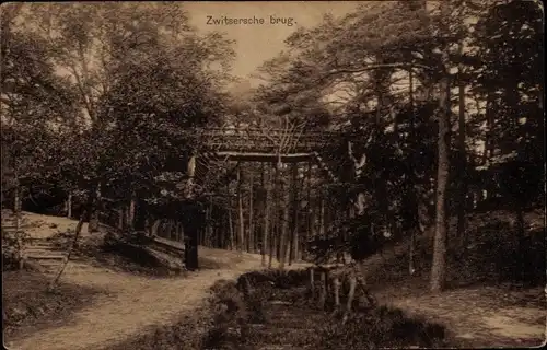 Ak Driebergen Rijsenburg Utrecht Niederlande, Zwitsersche brug