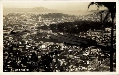 Ak Rio de Janeiro Brasilien, Gesamtansicht, Vogelschau, Bahnhof