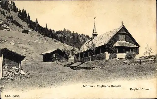 Ak Mürren Kanton Bern Schweiz, Englische Kapelle