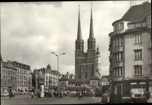 Ak Halle an der Saale, Hallmarkt, Marktkirche