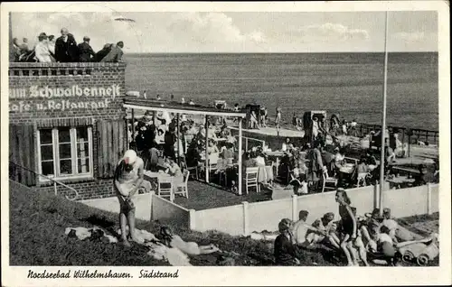 Ak Wilhelmshaven in Niedersachsen, Südstrand, Café zum Schwalbennest