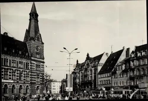 Foto Ak Erfurt in Thüringen, Anger, Post, Straßenbahn