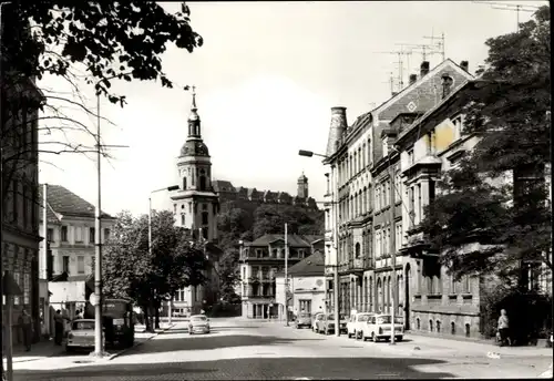 Ak Greiz im Vogtland, August-Bebel-Straße, Kirche