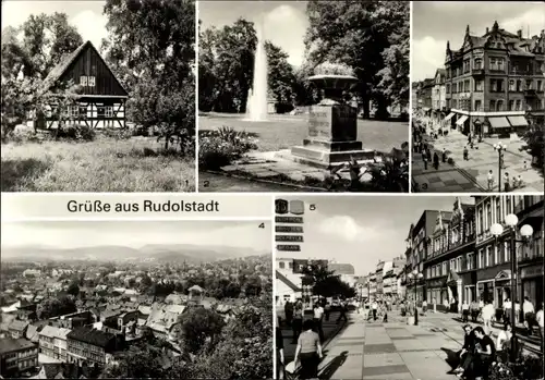 Ak Rudolstadt in Thüringen, Volkskundemuseum Thüringer Bauernhäuser, Platz der Opfer des Faschismus
