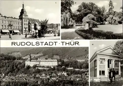 Ak Rudolstadt in Thüringen, Rathaus am Marktplatz, Platz der Opfer des Faschismus, Heidecksburg