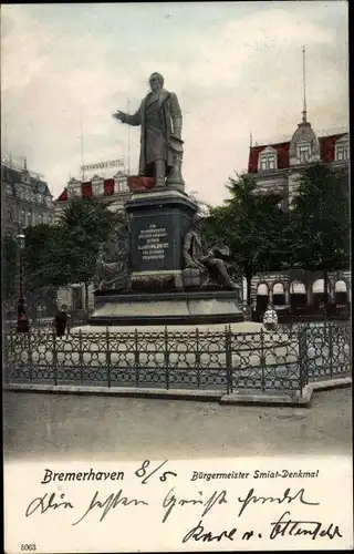 Ak Bremerhaven, Bürgermeister Smidt-Denkmal