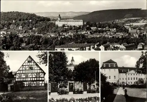 Ak Rudolstadt in Thüringen, Blick vom Süden, Museum Thür. Bauernhäuser, Schloss Ludwigsburg