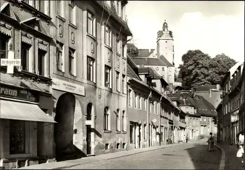 Ak Colditz in Sachsen, Dr.-Wilhelm-Külz-Straße, Drogerie, Turm
